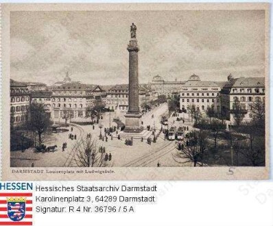 Darmstadt, Luisenplatz mit Ludwigsäule