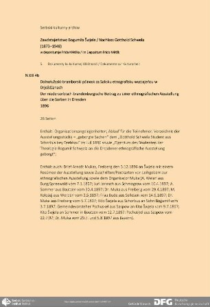 Der niedersorbisch-brandenburgische Beitrag zu einer ethnografischen Ausstellung über die Sorben in Dresden
