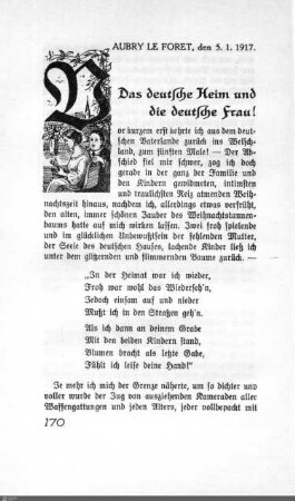 Das deutsche Heim und die deutsche Frau!