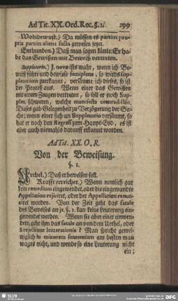 Ad Tit. XX. O. R. Von der Beweisung