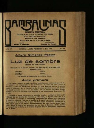 Luz de sombra : drama en dos actos