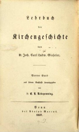 Lehrbuch der Kirchengeschichte, 4. Kirchengeschichte des achtzehnten Jahrhunderts, von 1648 - 1814