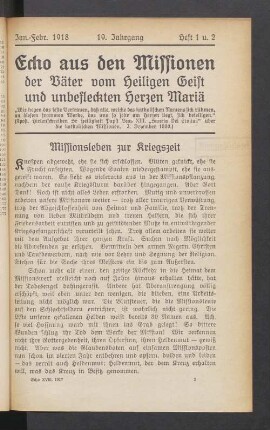 Januar-Februar 1918. Heft 1 u. 2