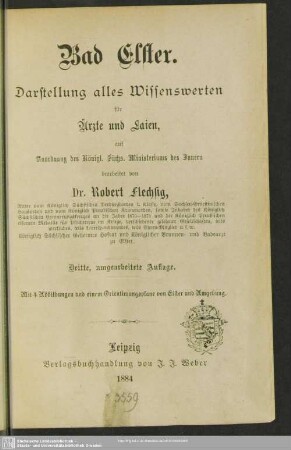 Bad Elster : Darstellung alles Wissenswerten für Ärzte und Laien