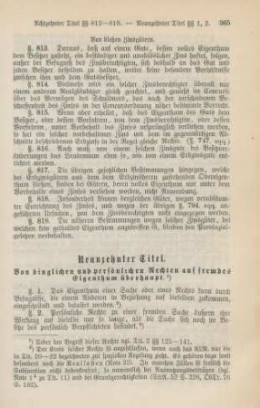 Neunzehnter Titel. Von dinglichen und persönlichen Rechten auf fremdes Eigenthum überhaupt