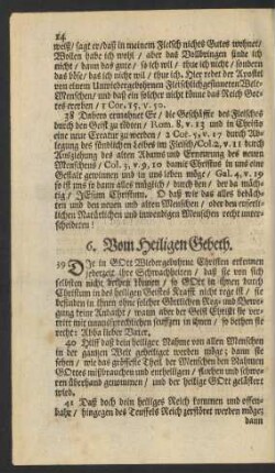 6. Vom Heiligen Gebeth.