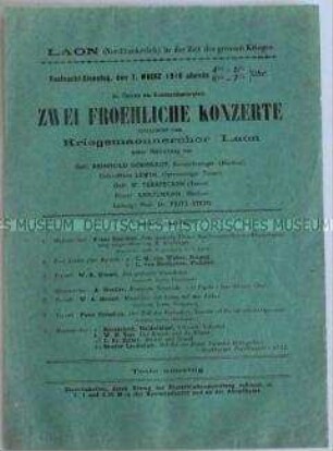 Programm zweier Konzerte für die deutsche Armee im besetzten Frankreich
