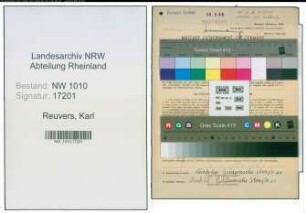 Entnazifizierung Karl Reuvers , geb. 19.05.1921 (Postbote)