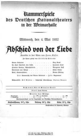 Abschied von der Liebe