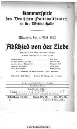 Abschied von der Liebe