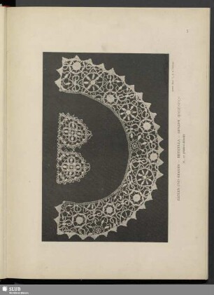 Zacken und Kragen, Reticella, genäht, italienisch