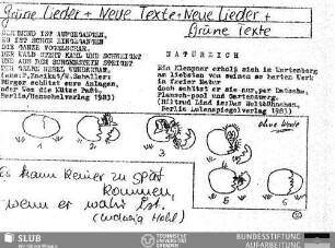Grüne Lieder + neue Texte + neue Lieder + grüne Texte