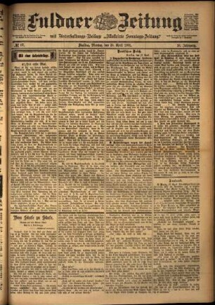 Ausgabe vom Montag, den 29. April 1901.