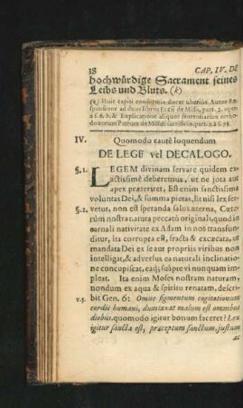 IV. De Lege vel Decalogo.