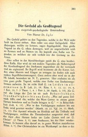 361-366 Die Geduld als Großtugend : eine exegetisch-psychologische Untersuchung