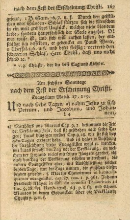 Am sechsten Sonntage nach dem Fest der Erscheinung Christi
