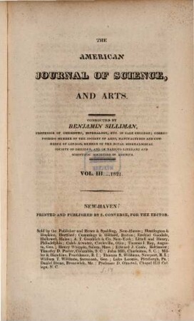 American journal of science : an international earth science journal. 3. 1821
