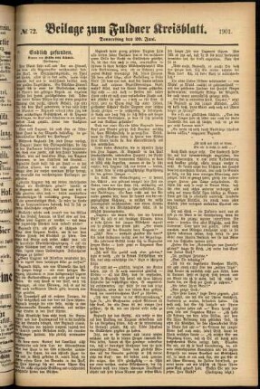 Zweite Ausgabe vom Donnerstag, den 20. Juni 1901.