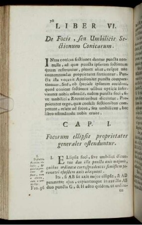 Liber VI. De Focis, seu Umbilicis Sectionum Conicarum.
