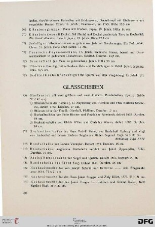 Glasscheiben (Nr. 776-794)