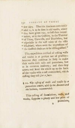 § 10. The casting of walls and vaults by puzzolana cement, used by the Ancients and the Italians, recommended