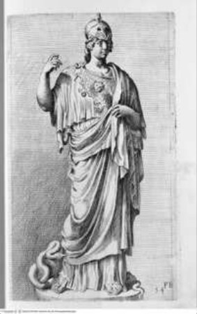 Segmenta nobilium signorum e[t] statuaru[m], quae temporis dentem invidium evasere, urbis aeternae ruinis erepta typis aeneis ab ce commissa perpetuae venerationis monumentum. (Romae) 1638 (1653)Tafel 54: Minerva - Illmo. D. D. Rogerio Duplesseis Dño. de Liancourt Marchioni de Montfort, comiti de la Rocheguion E.a. ... [Icones et] segmenta nobilium signorum et statuarum quae temporis dentem invidium evasere urbis aeternae ruinis erepta typis aeneis ab ce comissa perpetuae venerationis monumentum