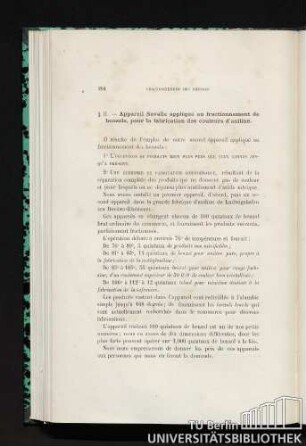 § II. Appareil Savalle appliqué au fractionnement de benzols, pour la fabrication des couleurs d'aniline