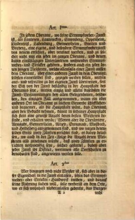 Wir Carl Theodor von Gottes Gnaden, Pfalzgraf bey Rhein, ... Thuen hiermit zu wissen, ... das innländische Strumpfweber-Gewerbe aus mehreren Ursachen, ... in solchen Umstand verfallen seye, ... : [Mannheim, den 3ten März 1773.]