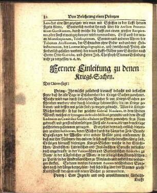 Fernere Einleitung zu denen Kriegs-Sachen.