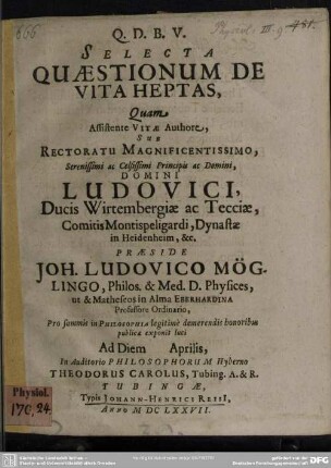 Quaestionum de vita heptas