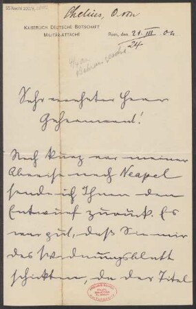 Brief an Ludwig Strecker  und B. Schott's Söhne : 21.03.1904