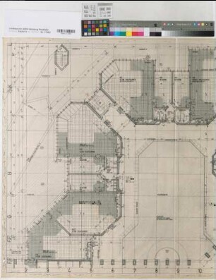 Münster (Münster) Landgericht Grundriß 5.11 Erdgeschoß 1982 1 : 50 89 x 129 Zeichnung (Kopie) Architekturbüro Prof. Harald Deilmann Hochbauamt Münster