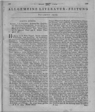Fouqué, F. de LaMotte: Bertrand Du-Guesclin. Ein historisches Rittergedicht in 4 Büchern mit erläuternden Anmerkungen. T. 1-3. Leipzig: Fleischer 1821