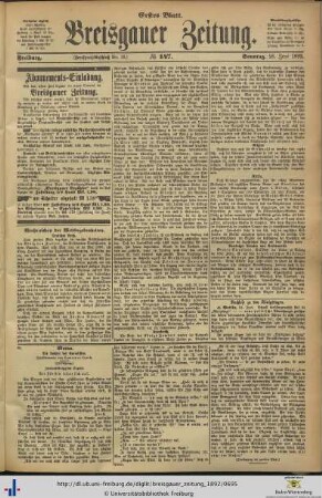 26.06.1892 (Erstes Blatt)