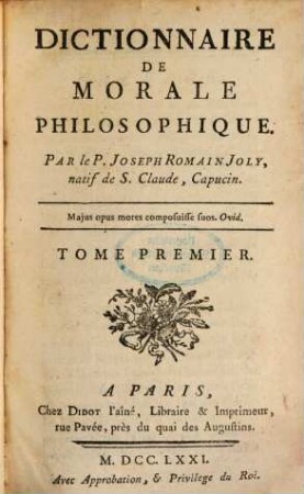 Dictionnaire De Morale Philosophique, 1