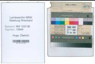 Entnazifizierung Dietrich Hugo , geb. 17.08.1892 (Regierungsinspektor)