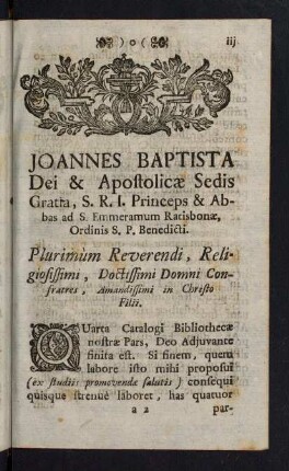 iii-xvi, Joannes Baptista Dei & Apostolicae Sedis Gratia, ...