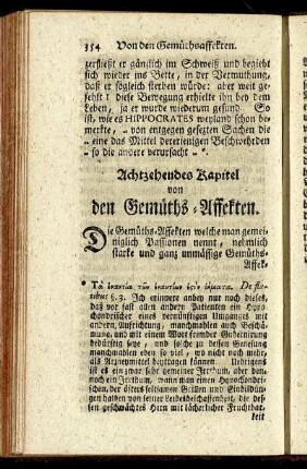 Achtzehendes Kapitel von den Gemüths-Affekten.