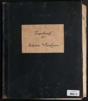 Tagebuch des Seekadetten Friedrich Weisshun an Bord S.M.S. "Victoria Louise", Mai 1911 bis März 1912, später u.a. S.M.S. "Markgraf" und Kommandant "UC 99"