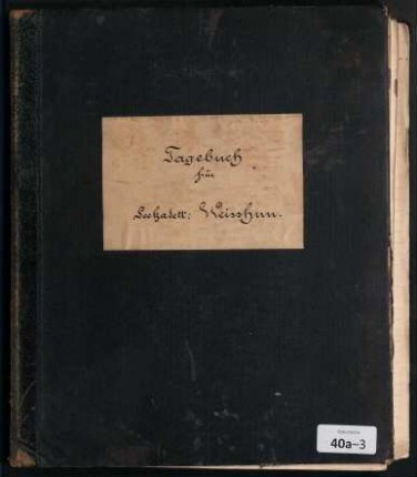 Tagebuch des Seekadetten Friedrich Weisshun an Bord S.M.S. "Victoria Louise", Mai 1911 bis März 1912, später u.a. S.M.S. "Markgraf" und Kommandant "UC 99"