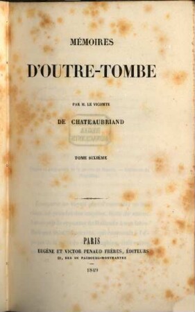 Mémoires d'outre-tombe, 6