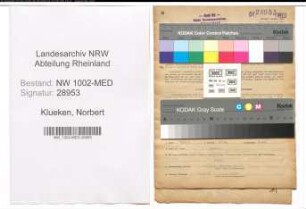 Entnazifizierung Norbert Klueken , geb. 04.05.1920 (Arzt)