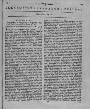 Heeren, A. H. L.: Über die Indier. Göttingen: Vandenhoeck & Ruprecht 1815 (Fortsetzung der im vorigen Stück abgebrochenen Recension)