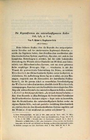 Separatabdrücke aus den Sitzungsberichten der Kais. Akademie der Wissenschaften in Wien, math.-naturwiss. Cl. : In 1 vol.. 8