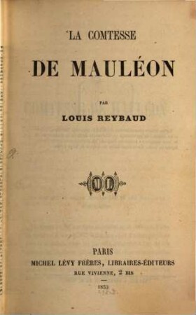 La comtesse de Mauléon