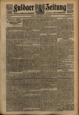 Zweite Ausgabe vom Mittwoch, den 20. Mai 1908.