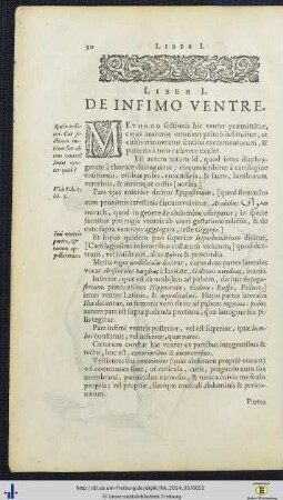 Liber I. De Infimo Ventre.