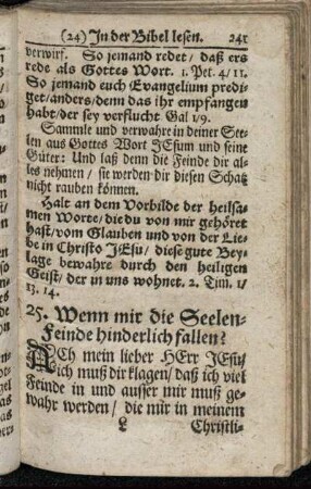 25. Wenn mir die Seelen-feinde hinderlich fallen?
