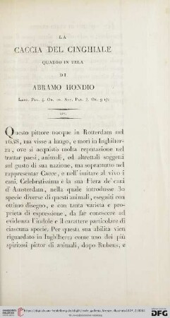 XIV. La caccia del cinghiale. Quadro in tela di Abramo Hondio