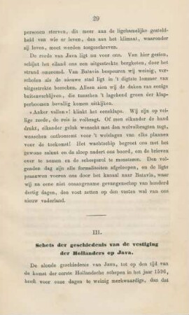 III. Schets der geschiedenis van de vestiging der Hollanders op Java